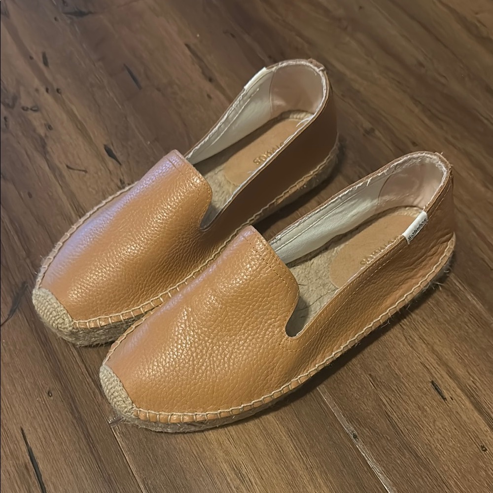 Soludos Tan Leather Espadrilles 7.5